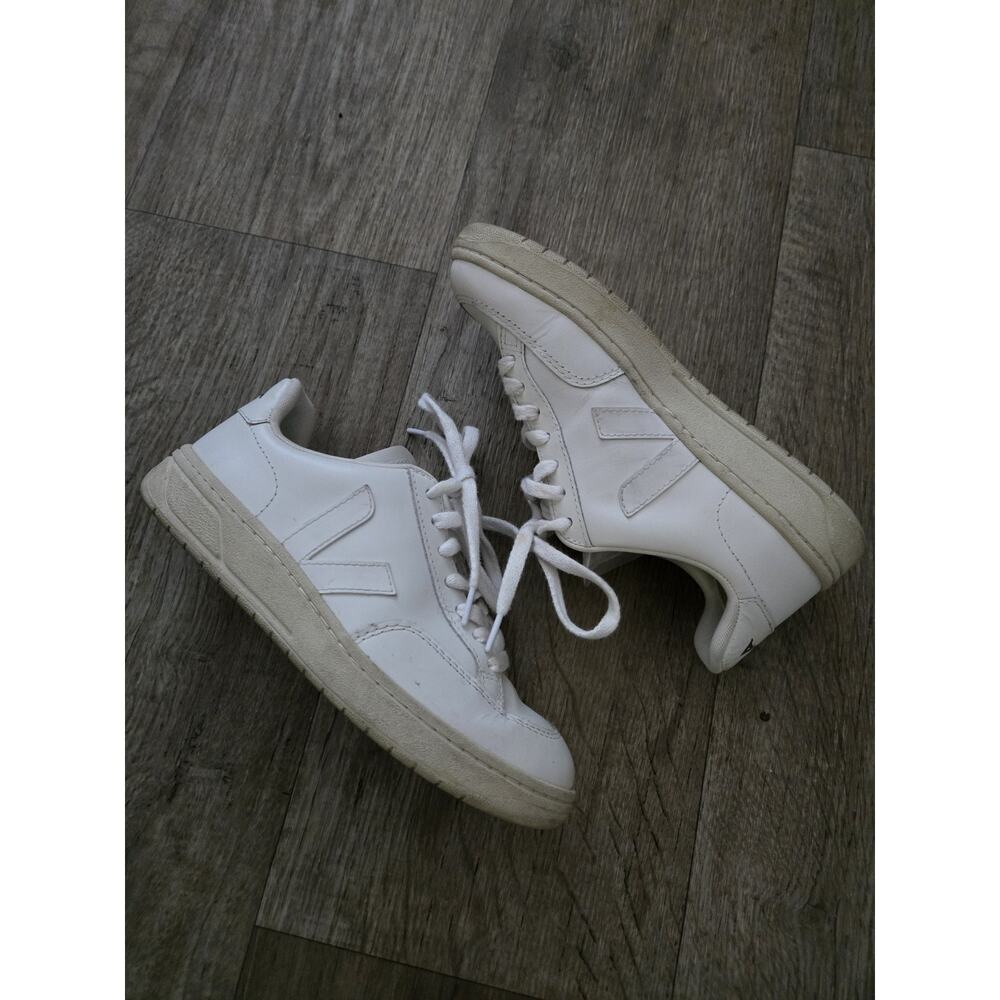 VEJA V-12 Leather All White Low Sneaker Lace Up Mens US 5 / Womens US 6 / EU 36